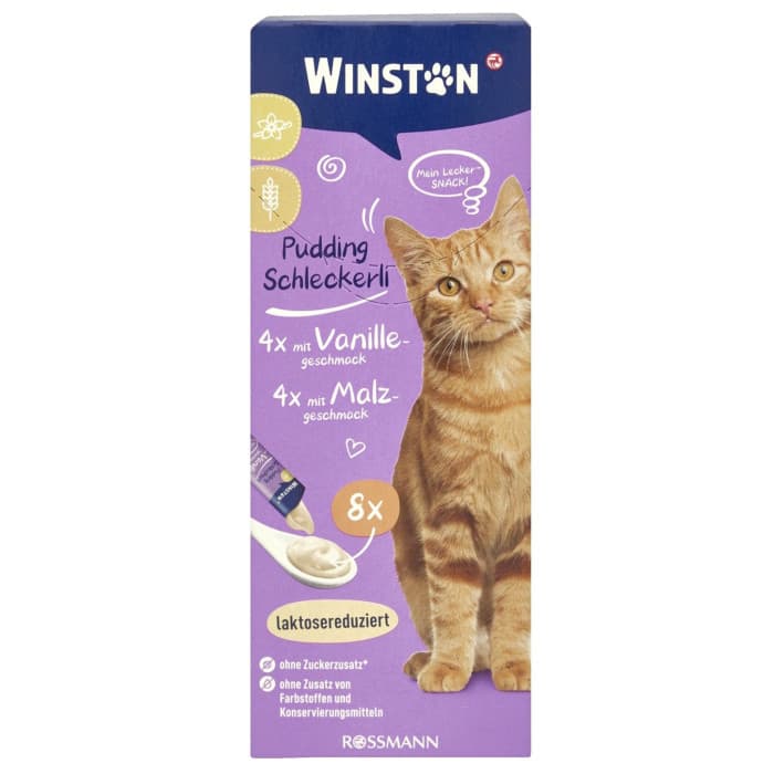 بستنی گربه وینستون با طعم وانیل و مالت Winston Schleckerli Vanill & Malt بسته 8 عددی