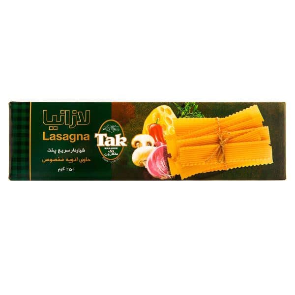 لازانیا شیاردار سریع پخت با ادویه مخصوص تک ماکارون 250 گرم