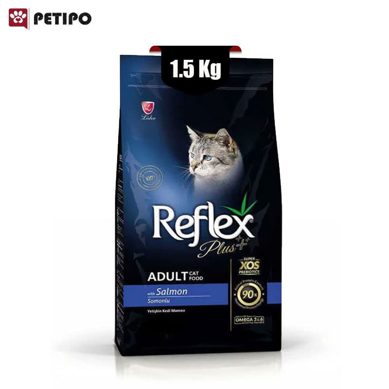 غذای خشک گربه بالغ رفلکس پلاس با طعم ماهی سالمون وزن 1.5 کیلوگرم