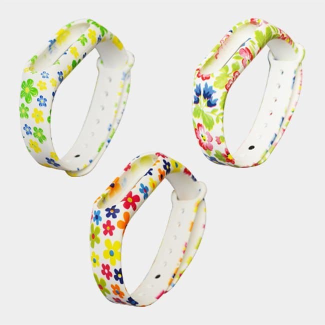 بند سیلیکونی گلدار دستبند سلامتی شیائومی مدل Mi Band 2