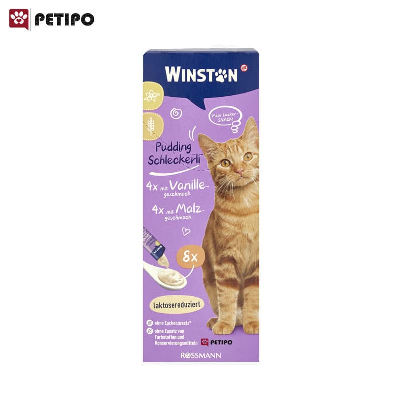 بستنی گربه وینستون با طعم وانیل و مالت Winston Schleckerli Vanill & Malt بسته 8 عددی