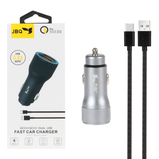 شارژر فندکی 18 وات فست دو پورت جی بی کیو مدل CC-D5 همراه با کابل Type-C