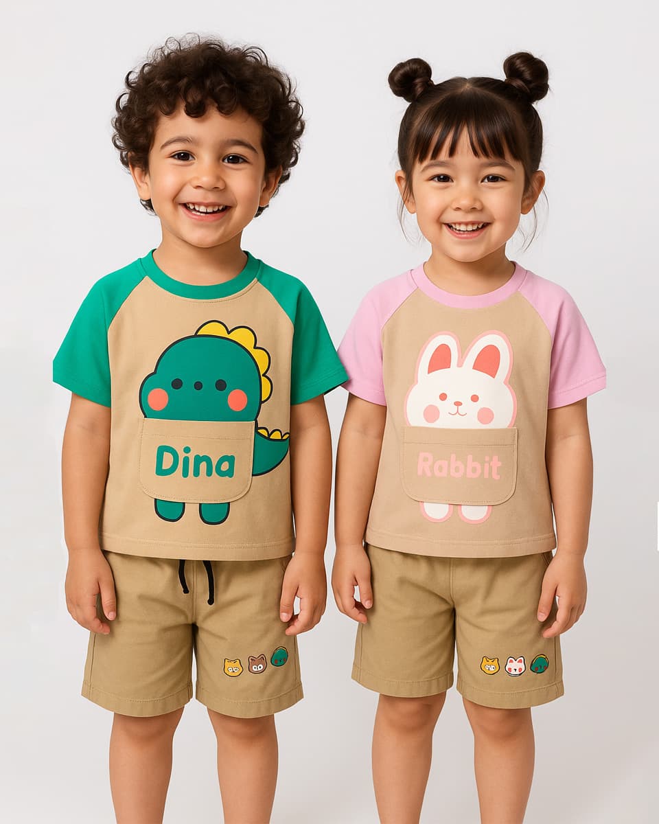 ست اسپرت تی شرت و شلوارک کتان 0973