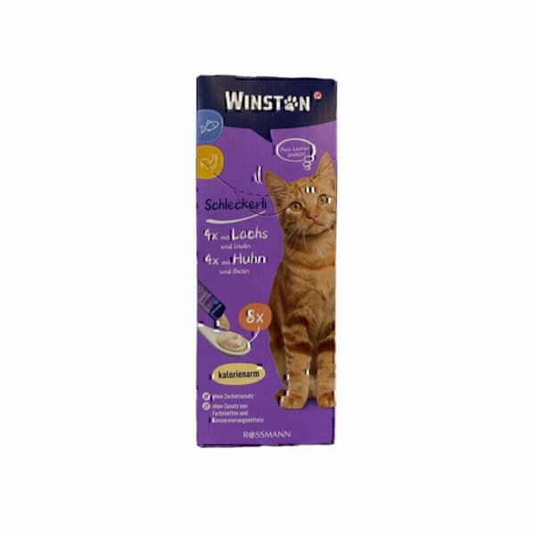 بستنی گربه وینستون با طعم مرغ و ماهی Winstone Chicken & Fish بسته 8 عددی
