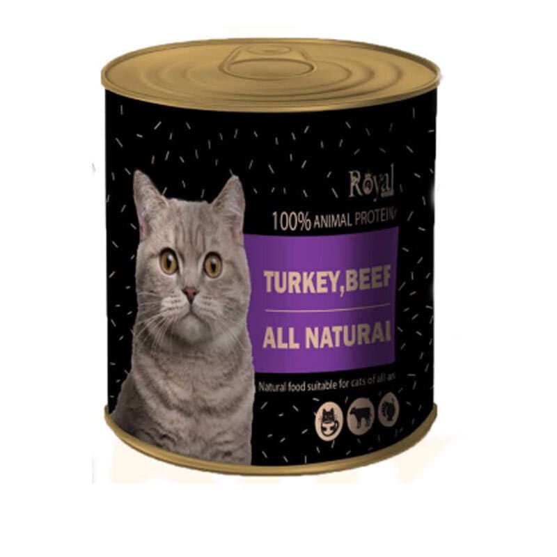 کنسرو پته مخصوص گربه رویال کوکو با طعم گوشت گاو و بوقلمون وزن 800 گرم