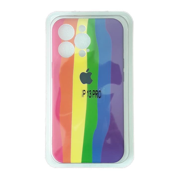 قاب سيليکون طرح دار رنگی پررنگ iPhone 13 Pro