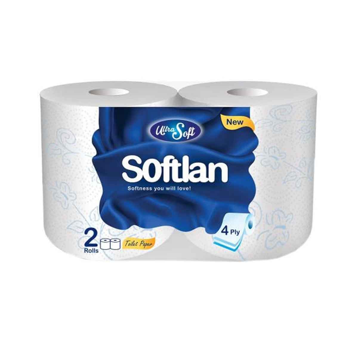 دستمال توالت چهار لایه سافتلن 2 رول
