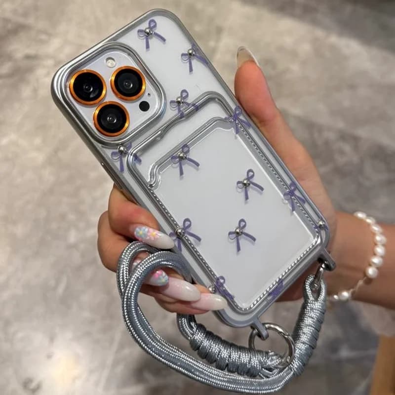 قاب گوشی آیفون پاپیون جاکارتی قلابدار