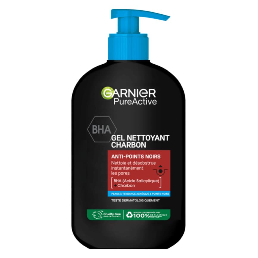 ژل شستشو زغالی گارنیر saf & temiz پاک کننده جوش های سر سیاه حجم 250 میل Garnier Saf ve Temiz Siyah Nokta Karşıtı Temizleyici 250 ml