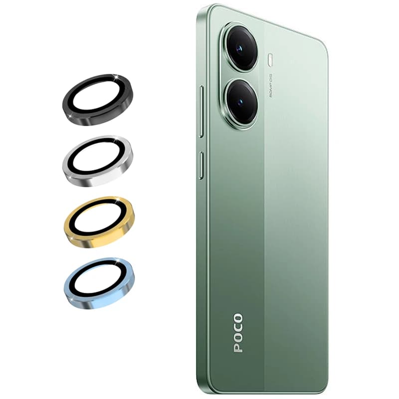 محافظ لنز دوربین Xiaomi Poco X7 Pro رینگی مدل شیشه ای آلومینیومی
