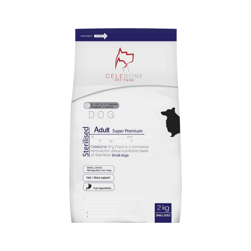 غذای خشک سگ بالغ نژاد کوچک سلبن مدل عقیم شده وزن 2 کیلوگرم