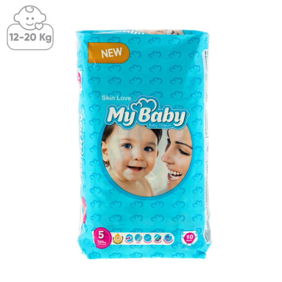 پوشک بچه سری بابونه سایز 5 خیلی بزرگ مای بیبی 10 عددی