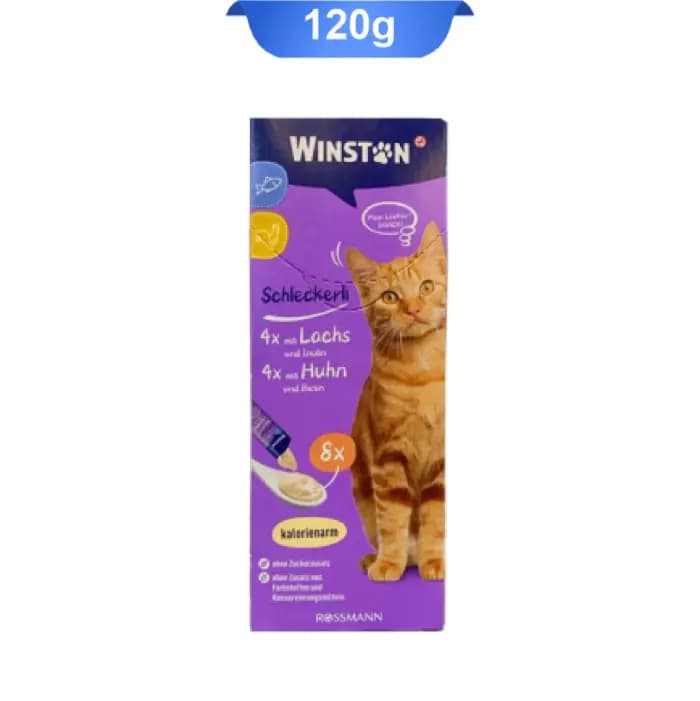بستنی گربه وینستون با طعم مرغ و ماهی Winstone Chicken & Fish بسته 8 عددی