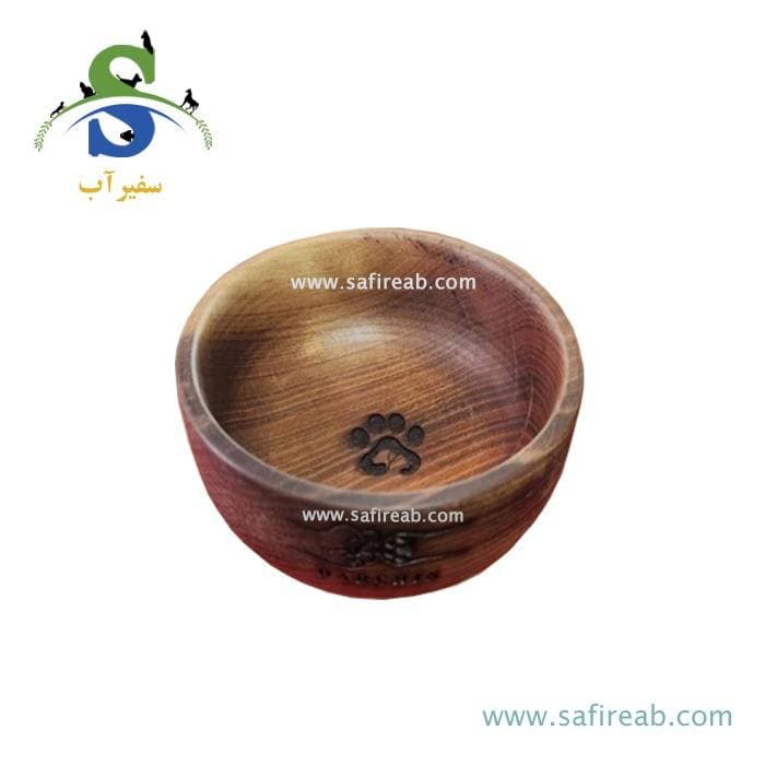 ظرف آب و غذا چوبی (چوب گردو) مدل دارچین سگ و گربه چانگ لیر
