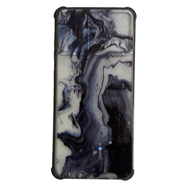 قاب سيليکون محافظ لنز کشويي برّاق طرح دار شیائومی Poco M3 طرح سیاه و سفید سنگی