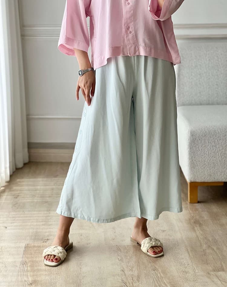 دامن شلوار کتان سلیک بغل دکمه مریلا