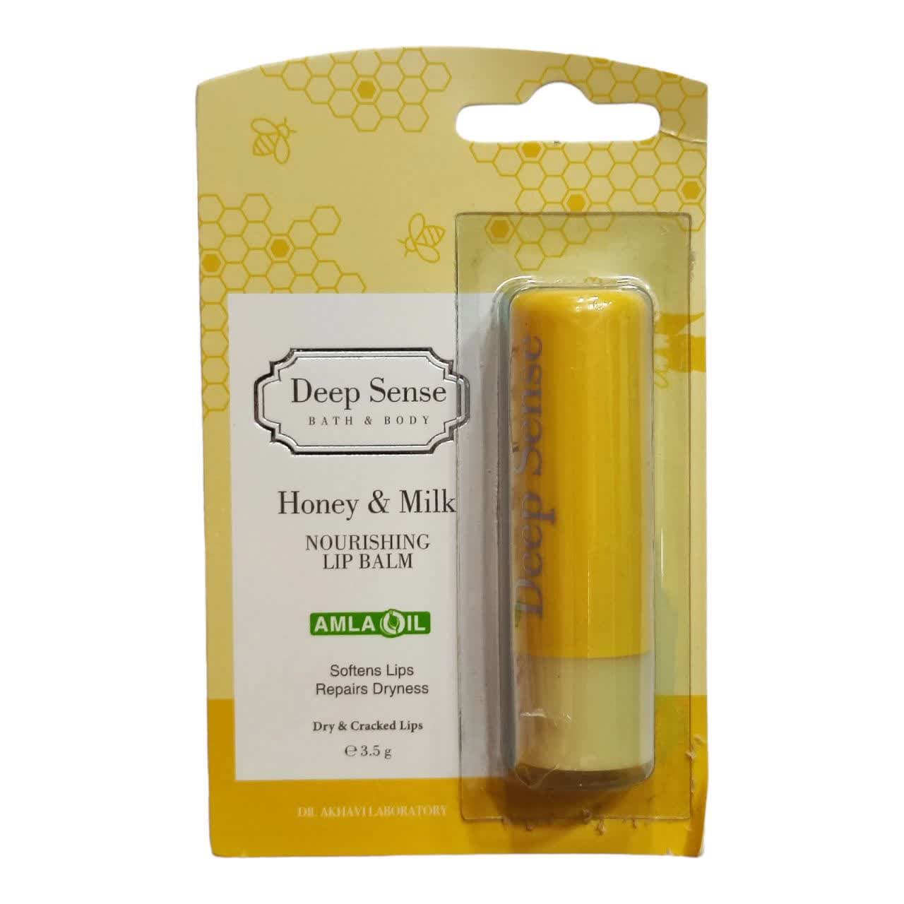 نرم کننده لب شیر و عسل مناسب خشکی لب 3.5 گرم دیپ سنس