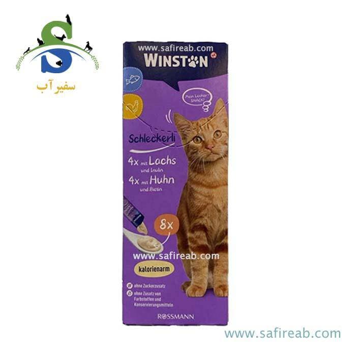 بستنی گربه وینستون با طعم مرغ و ماهی سالمون (۱ و ۸ عددی)