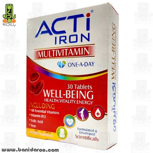قرص مولتی ویتامین اکتی آیرون ابیان دارو 30 عددی Abian Daro