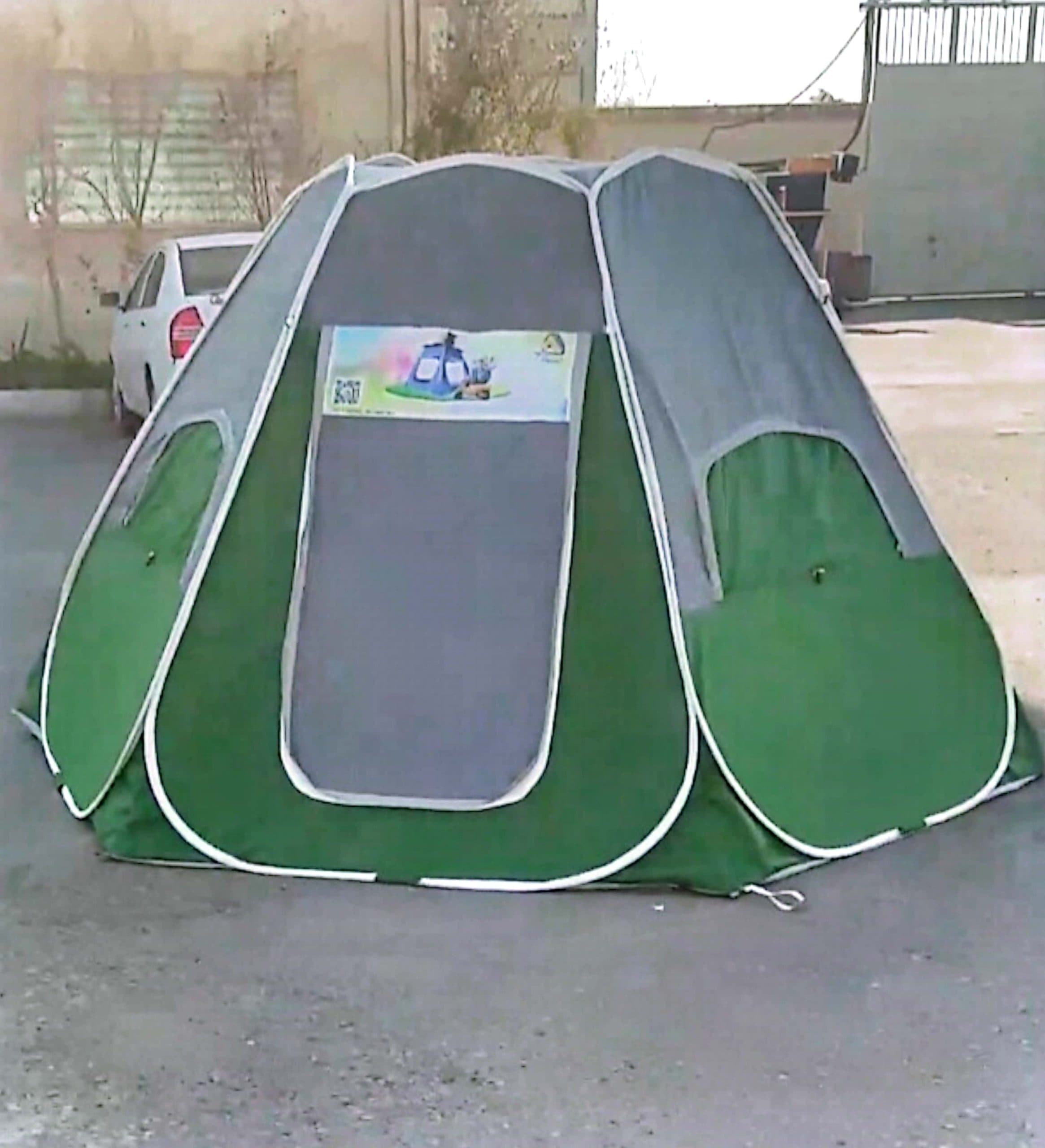 چادر مسافرتی ضد آب 12 نفره شش ضلعی با سقف مسطح (سقف عریض با فضای بزرگ و ارتفاع بلند ، جنس برنو برزنتی)