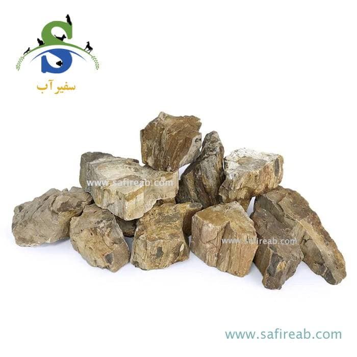 سنگ وارداتی آکواریوم مدل فسیل چوبی