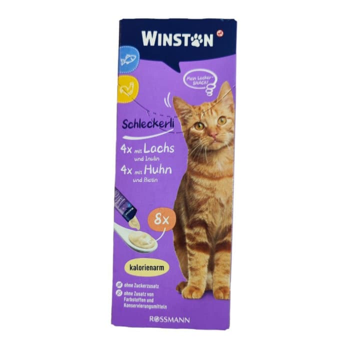 بستنی گربه وینستون با طعم مرغ و ماهی Winstone Chicken & Fish بسته 8 عددی