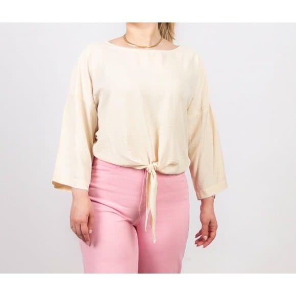 شومیز گره ای کرم