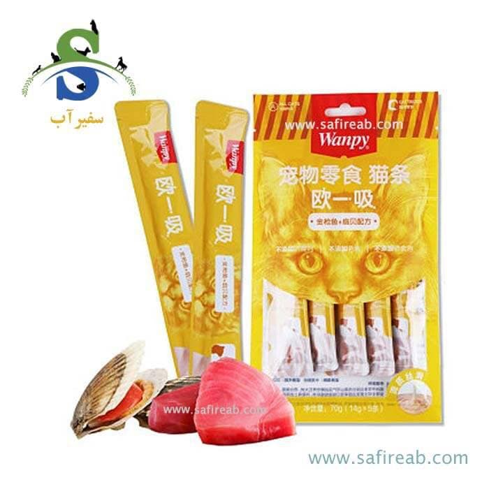 بستنی گربه ونپی با طعم ماهی تن و گوش ماهی (۱ عددی و پک ۵ عددی)