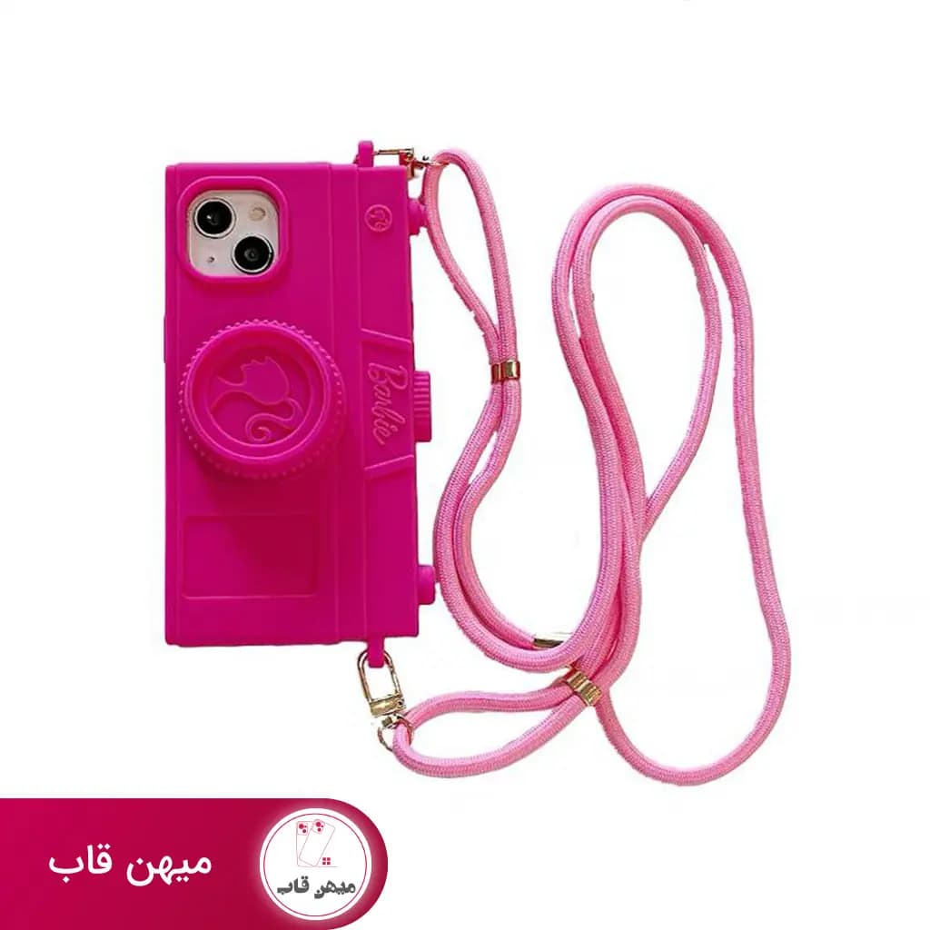 قاب گوشی آیفون دوربین باربی همراه با بند ست لوله ای - کد (۲۳۵۷۸)