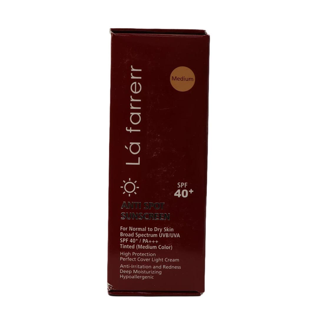 کرم ضد آفتاب و ضد لك رنگی (رنگ متوسط) اس پی اف 40 مناسب پوست های خشك و معمولی 40 میل لافارر