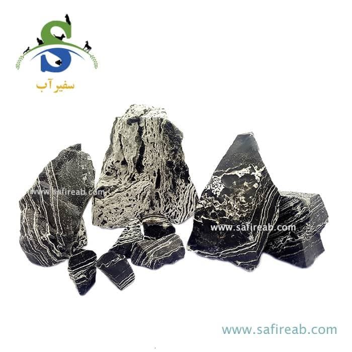 سنگ وارداتی آکواریوم مدل چند لایه سیاه و سفید