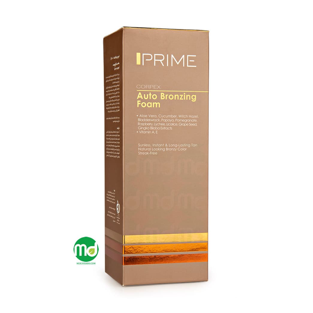 فوم برنز کننده صورت و بدن پرایم مناسب برای انواع پوست 150ml
