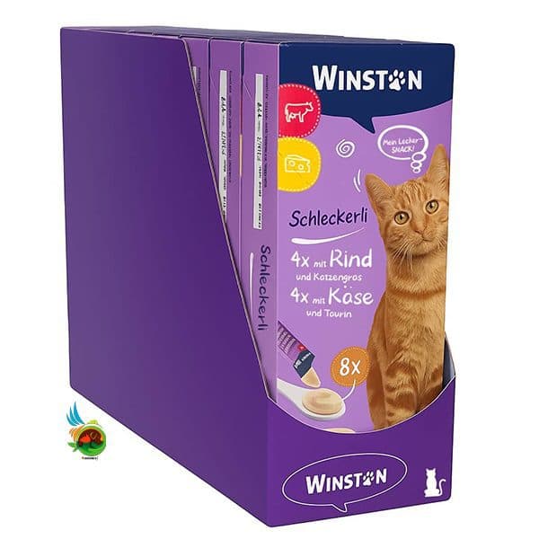 بستنی گربه وینستون با طعم گوشت و پنیر Winston mit rind & cheese پک ۷۲ عددی