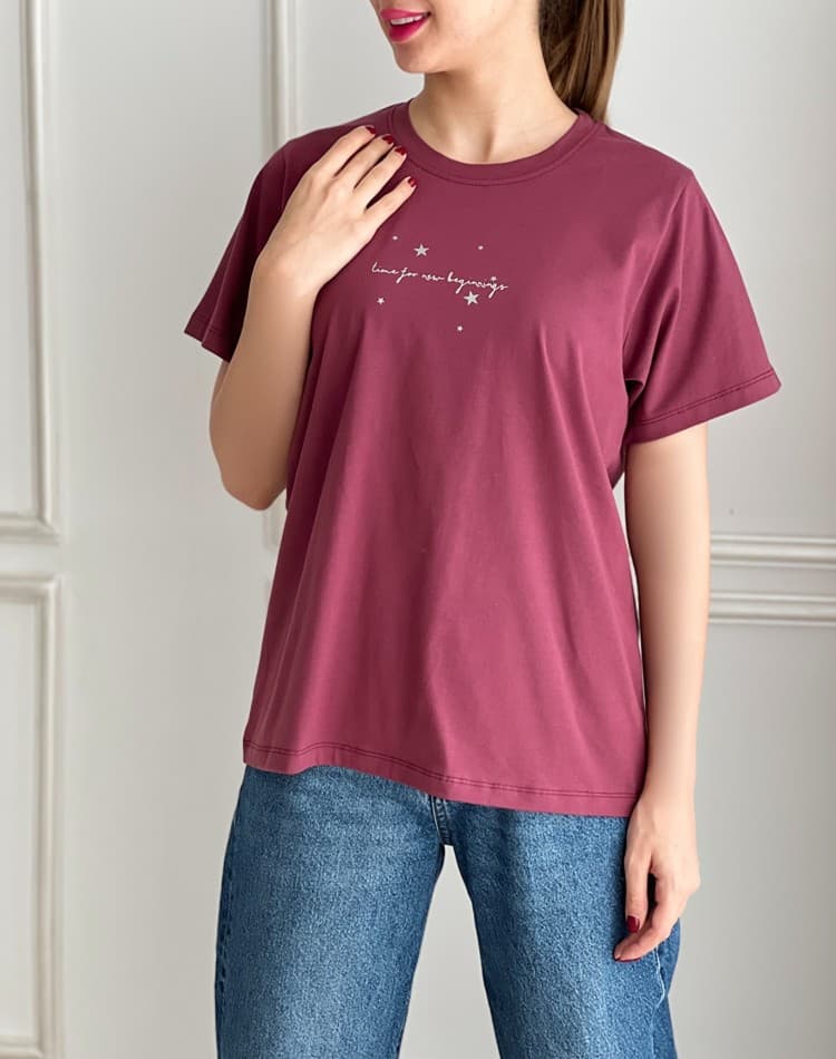 تیشرت یکرو پنبه بهو کد 702414