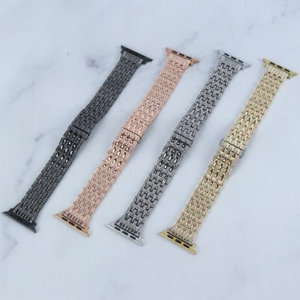 بند استیل نگینی اپل واچ Guoi سایز 42-49 mm