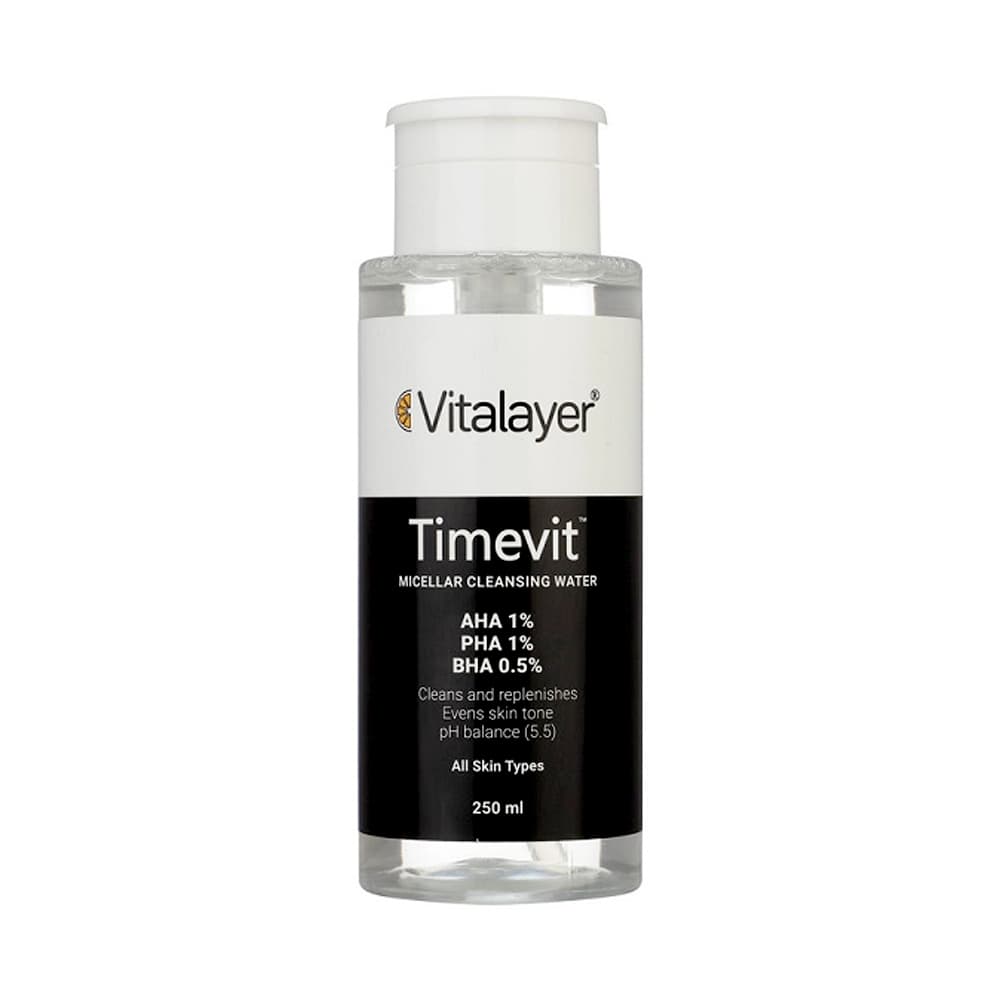 محلول پاک کننده آرایش تایم ویت مناسب برای انواع پوست 250 میل ـ ویتالیر