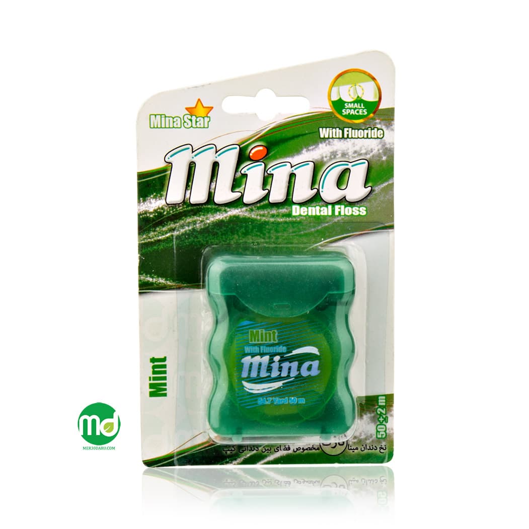 نخ دندان نازک مینا با اسانس طبیعی نعناع 50 متر