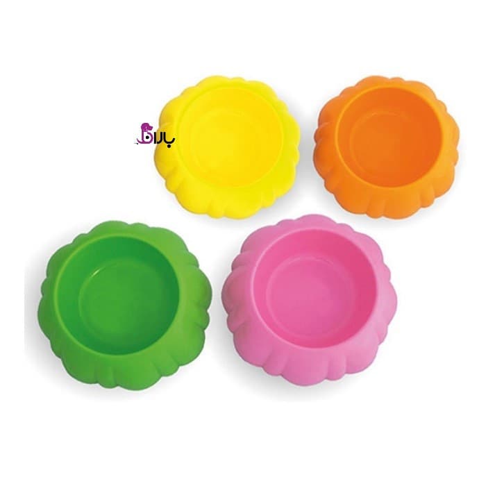 ظرف آب و غذا طرح گل مناسب گربه و سگ سایز M