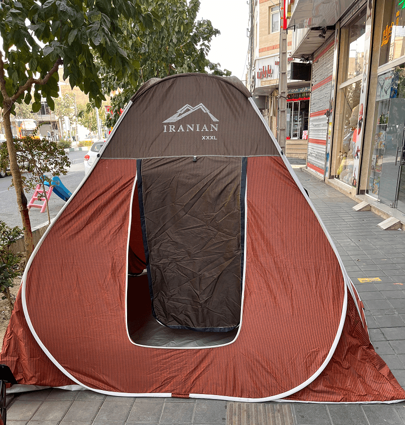 چادر مسافرتی 12 نفره فنری تاشو جنس برنو با کف ضخیم و ارتفاع بلند و زیپ دانه درشت کد 11