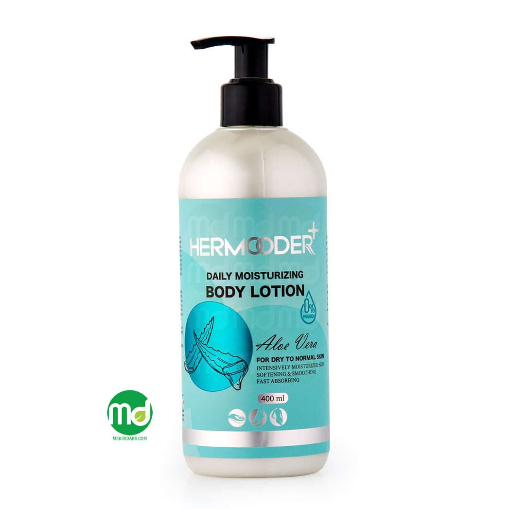 لوسیون مرطوب کننده بدن هرمودر Hermooder مناسب پوست خشک حجم 400ml