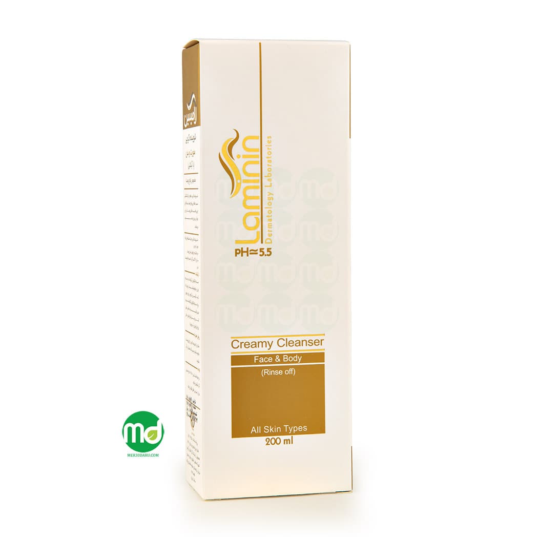 شوینده کرمی صورت و بدن لامینین مناسب انواع پوست 200ml