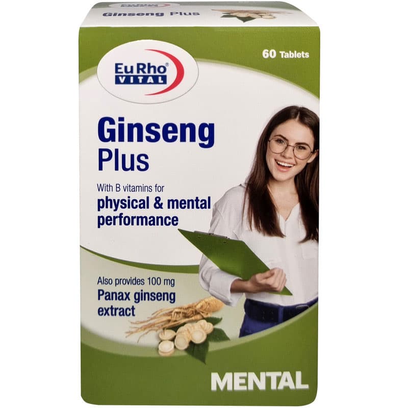 قرص جینسینگ پلاس یوروویتال با ویتامین های گروه B تعداد 60 عدد