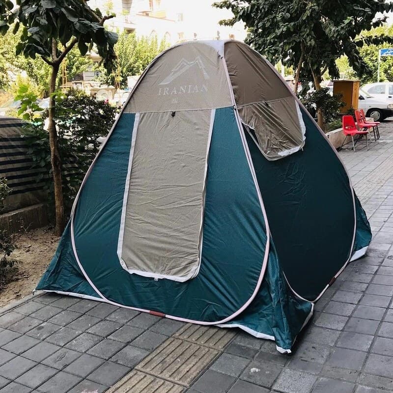 چادر مسافرتی و خیمه مدل فنری سایز نرمال هشت نفره 8 با زیپ شماره 10