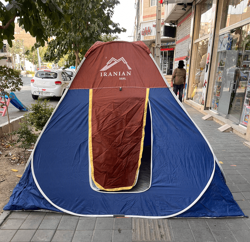 چادر مسافرتی 12 نفره فنری تاشو جنس برنو با کف ضخیم و ارتفاع بلند و زیپ دانه درشت کد 10