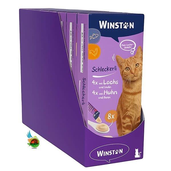 بستنی گربه وینستون با طعم ماهی و مرغ Winston mit lachs & chicken پک ۷۲ عددی