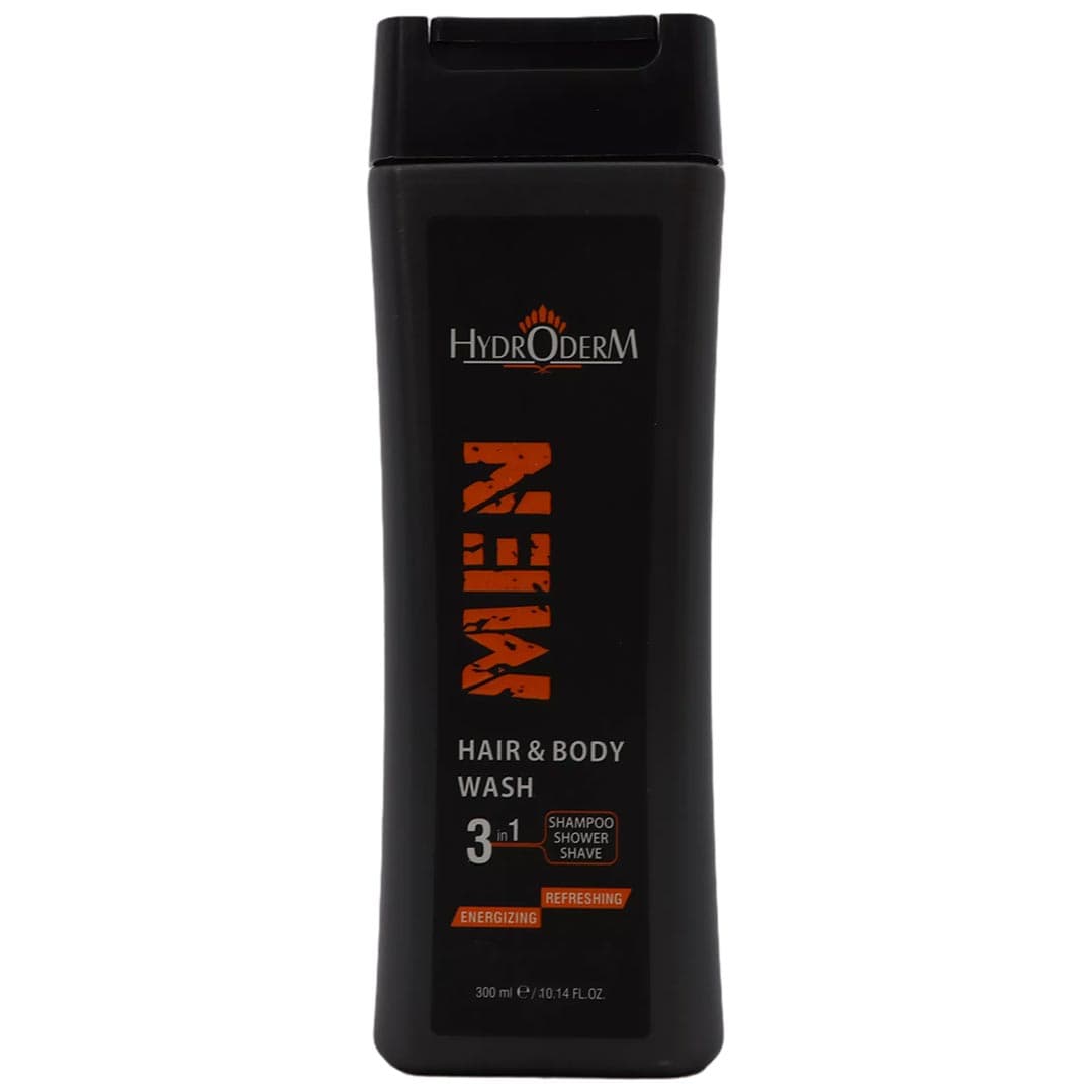 شامپو سر و بدن و اصلاح صورت آقایان با رایحه انرژی بخش 300 میل هیدرودرم من