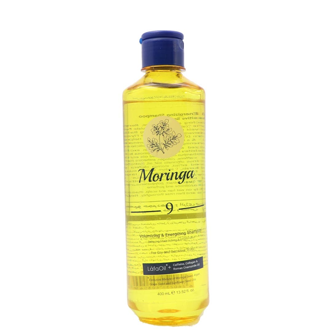 شامپو حجم دهنده و انرژی بخش مناسب پوست سر خشک و حساس 400 میل مورینگا امو