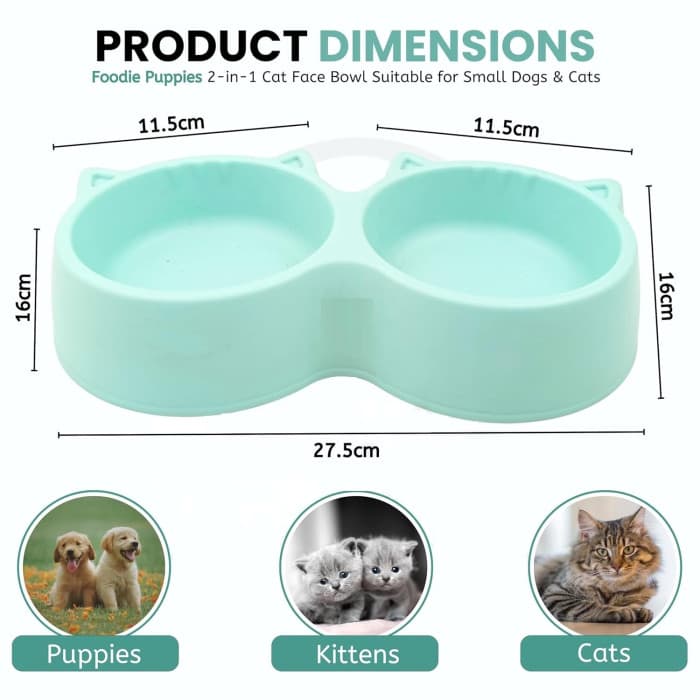 ظرف آب و غذای دوقلو طرح گربه