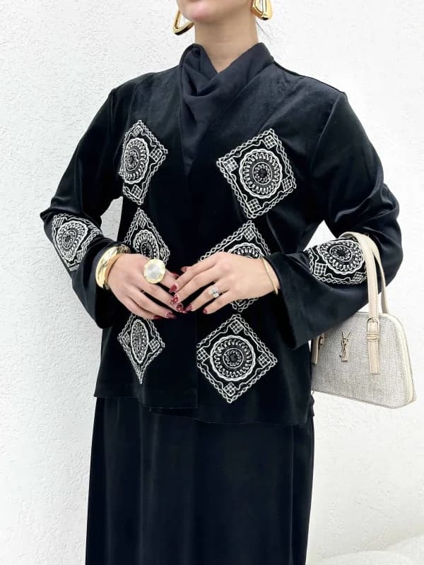 کت مخمل مجلسی تکه دوزی