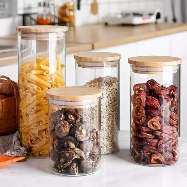 بانکه پیرکس گرد درب بامبو قطر 9.5 سانت Corring وارداتی در 8 سایز